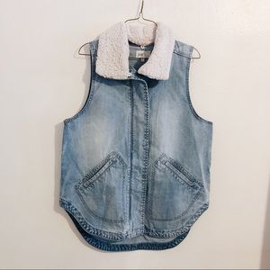 Oversized denim vest
